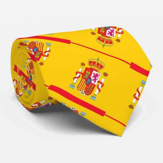 Spanje vlag patroon stropdas (Opgerold)