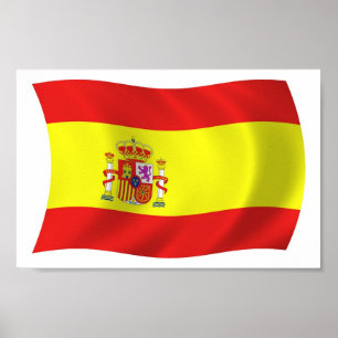 Spanje Vlag Poster Print
