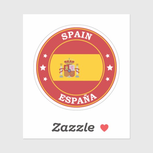 Spanje Vlag Ronde Cirkel Embleem Sticker (Vel)