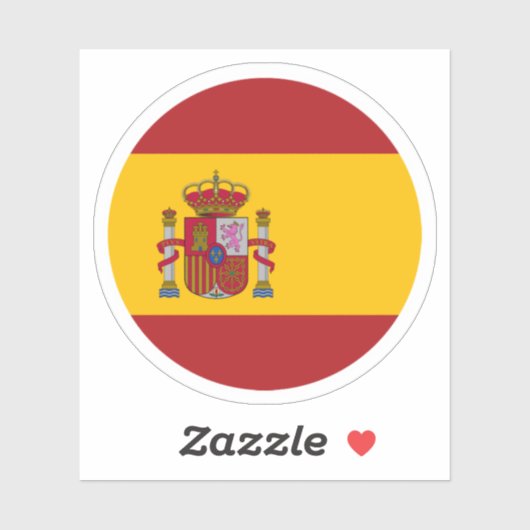 Spanje Vlag Ronde Sticker (Vel)