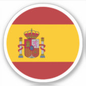 Spanje Vlag Ronde Sticker (Voorkant)