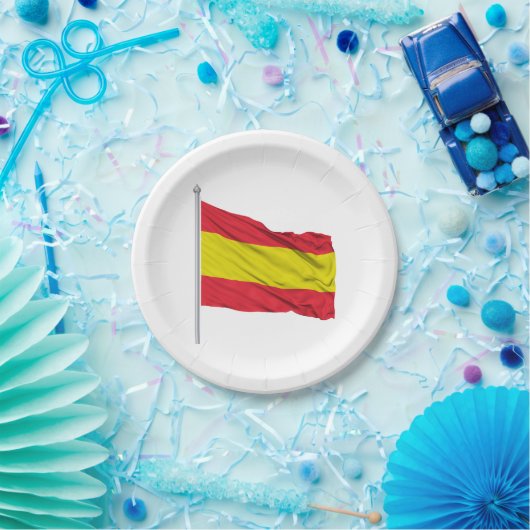 Spanje vlag Spaanse Borden voor kleurenpapier Papieren Bordje (Feest)