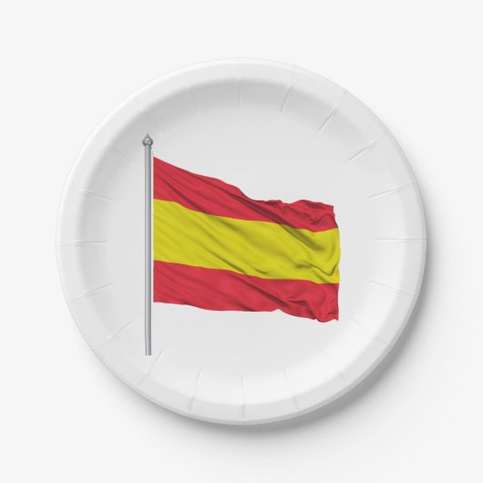 Spanje vlag Spaanse Borden voor kleurenpapier Papieren Bordje (Voorkant)