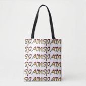 Spanje vlag Typografie Europese landenlabel Tote Bag (Voorkant)