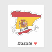 Spanje-vlaggenkaart Sticker (Vel)