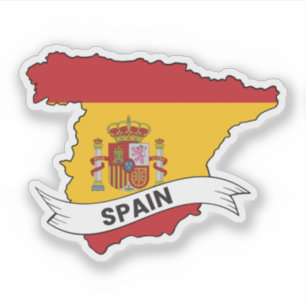 Spanje-vlaggenkaart Sticker