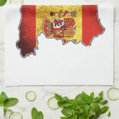 Spanje-vlaggenkaart Theedoek (Gevouwen)