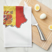 Spanje-vlaggenkaart Theedoek (Quarter Fold)