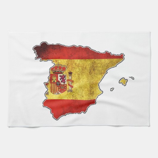 Spanje-vlaggenkaart Theedoek (Horizontaal)