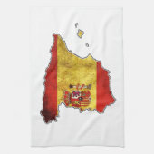 Spanje-vlaggenkaart Theedoek (Verticaal)