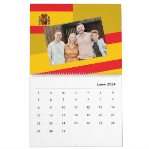 Spanje Voeg je foto Spaanse vlag kleurrijk Kalender