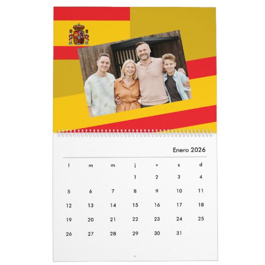 Spanje | Voeg je foto Spaanse vlag kleurrijk Kalender (Jan 2026)