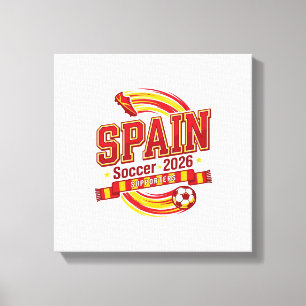 Spanje Voetbal 2026 Voetbal Vet Land Typografie F Canvas Afdruk