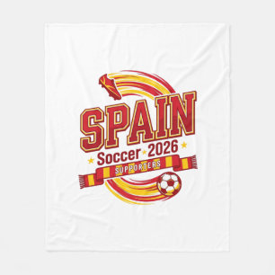 Spanje Voetbal 2026 Voetbal Vet Land Typografie F Fleece Deken
