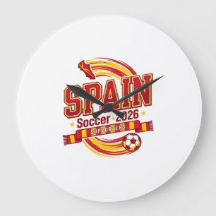 Spanje Voetbal 2026 Voetbal Vet Land Typografie F Grote Klok