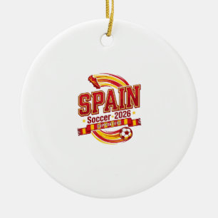 Spanje Voetbal 2026 Voetbal Vet Land Typografie F Keramisch Ornament