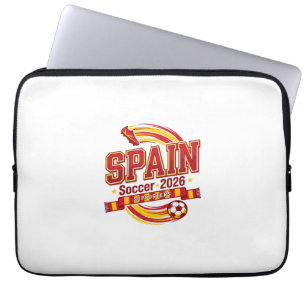 Spanje Voetbal 2026 Voetbal Vet Land Typografie F Laptop Sleeve