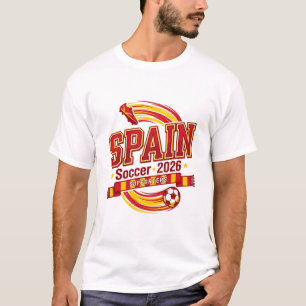 Spanje Voetbal 2026 Voetbal Vet Land Typografie F T-shirt