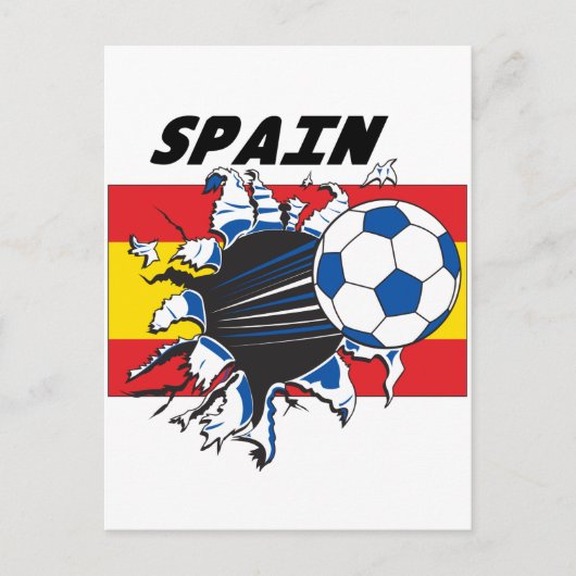Spanje Voetbal Merch Briefkaart (Voorkant)