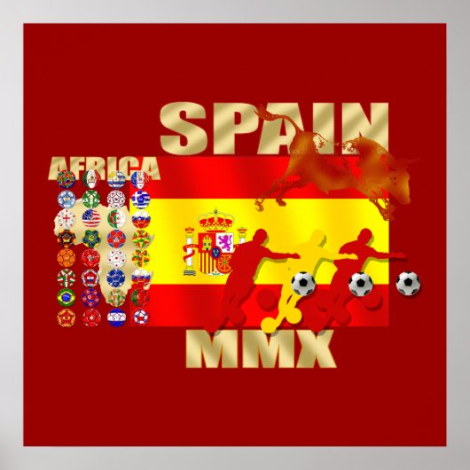 Spanje Voetbal Poster (Voorkant)