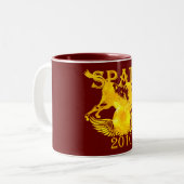 Spanje voetbalsupporters futbol mok koffie (Voorkant links)