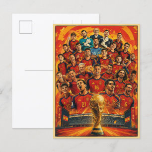 Spanje voetbalteam kampioen 2026 cadeaus briefkaart