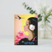 Spanje, vrouw in traditioneel danskostuum,  briefkaart (Staand voorkant)