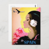 Spanje, vrouw in traditioneel danskostuum,  briefkaart (Voorkant / Achterkant)