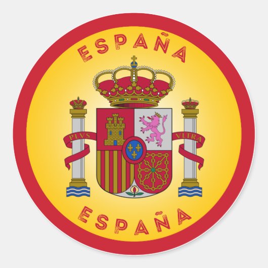 Spanje Wapen Cirkelvorm Ronde Sticker (Voorkant)