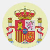 Spanje Wapenmunt Ronde Sticker (Voorkant)