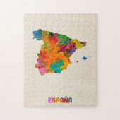 Spanje Waterverf Map Legpuzzel (Verticaal)