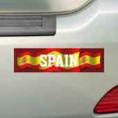 Spanje Waving Flag Bumpersticker (Op auto)
