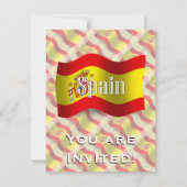 Spanje Waving Flag Kaart (Voorkant)