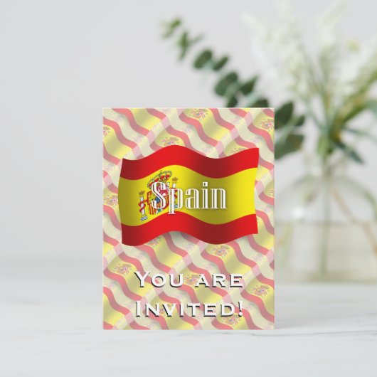 Spanje Waving Flag Kaart (Staand voorkant)