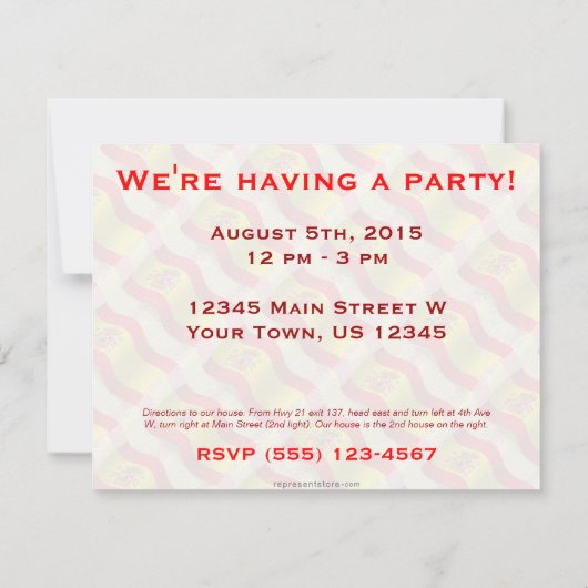 Spanje Waving Flag Kaart (Achterkant)