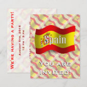 Spanje Waving Flag Kaart (Voorkant / Achterkant)