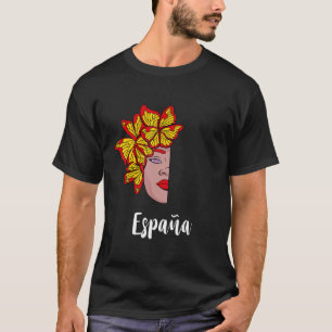 Spanje Woman Butterfly Espana Spaanse wortels Spaa T-shirt