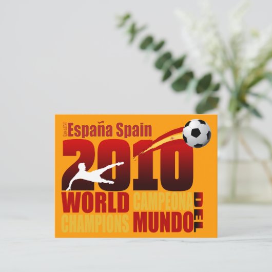Spanje World Champions 2010 España Campeona Del Mu Briefkaart (Staand voorkant)