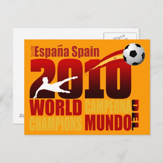 Spanje World Champions 2010 España Campeona Del Mu Briefkaart (Voorkant / Achterkant)