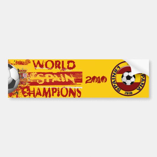 Spanje World Champions Grunge 2010 Gift Bumpersticker (Voorkant)