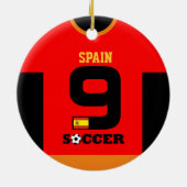 Spanje World Soccer Jersey Ornament (Achterkant)