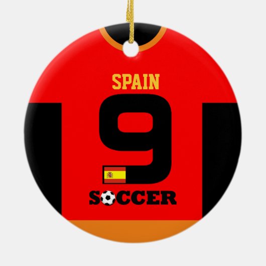 Spanje World Soccer Jersey Ornament (Achterkant)
