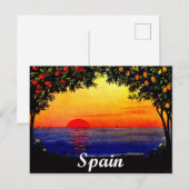 Spanje, zomers romantisch zonsondergang op het str briefkaart (Voorkant / Achterkant)