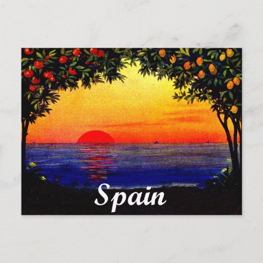 Spanje, zomers romantisch zonsondergang op het str briefkaart (Voorkant)