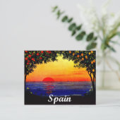 Spanje, zomerse romantische zonsondergang op het s briefkaart (Staand voorkant)
