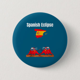 Spanje Zonne-eclipsen Liefhebber Stieren Ontwerp Ronde Button 5,7 Cm