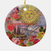 Spanje - Zonneverdamping van het Spaanse reizen Keramisch Ornament (Achterkant)