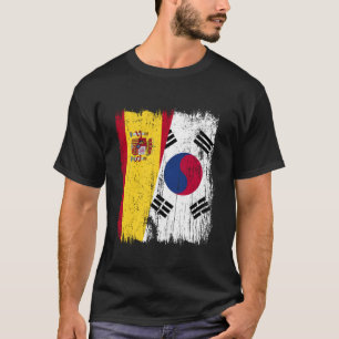 Spanje Zuid-Korea Half Vlag Spaans Zuid-Koreaans T-shirt