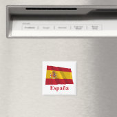 Spanje Zwaaien Vlag met Naam in het Spaans Magneet (Insitu (Vaatwasser))