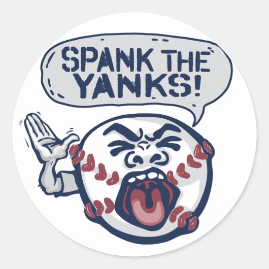 Spank de Yankees schandalig honkbal Ronde Sticker (Voorkant)
